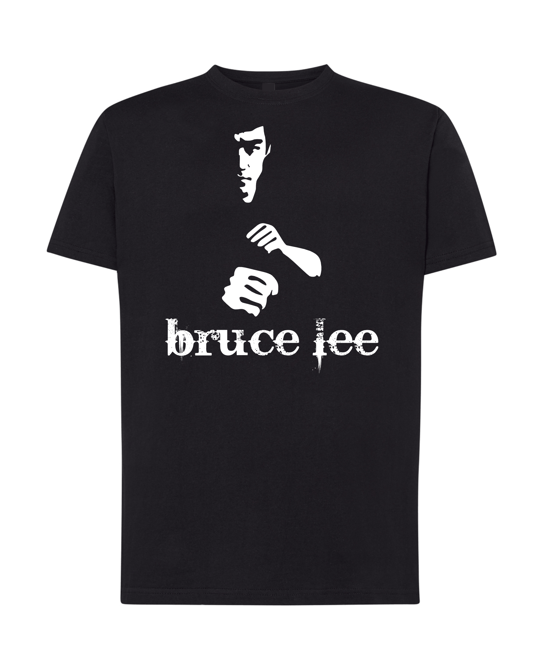 T-shirt Bruce Lee Respect Gris Taille M - 100% Coton, Manches Courtes, Neuf Sans étiquettes