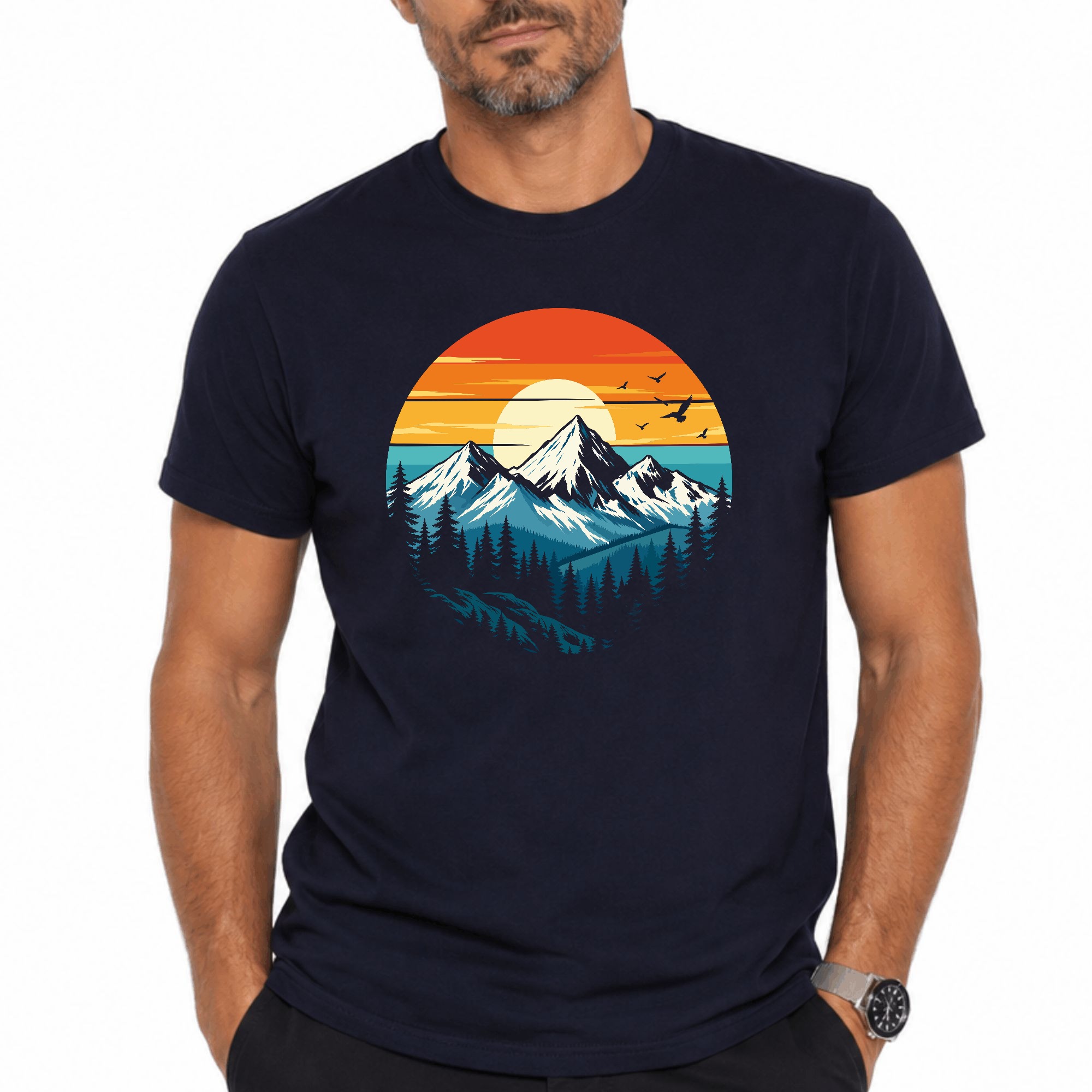 Amanecer Retro - Paisaje de Montaña